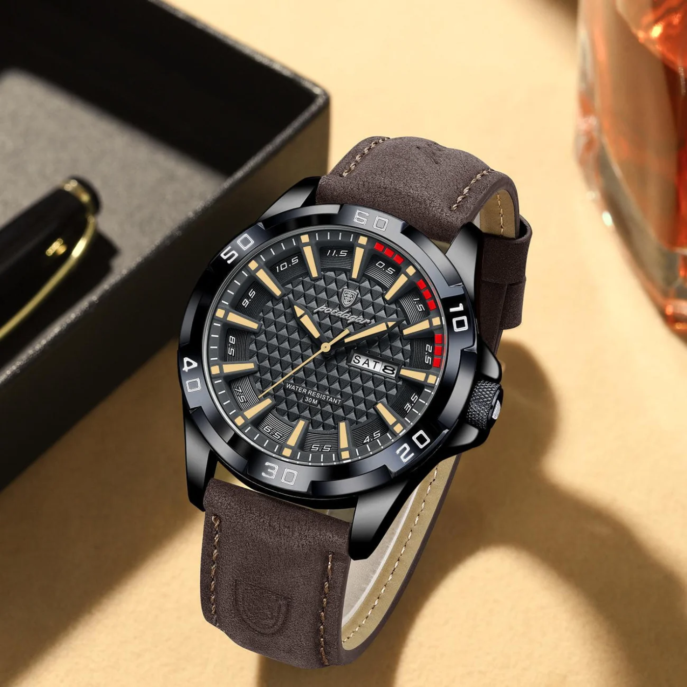 POEDAGAR EDGE Dual Calendar Luxury Watch