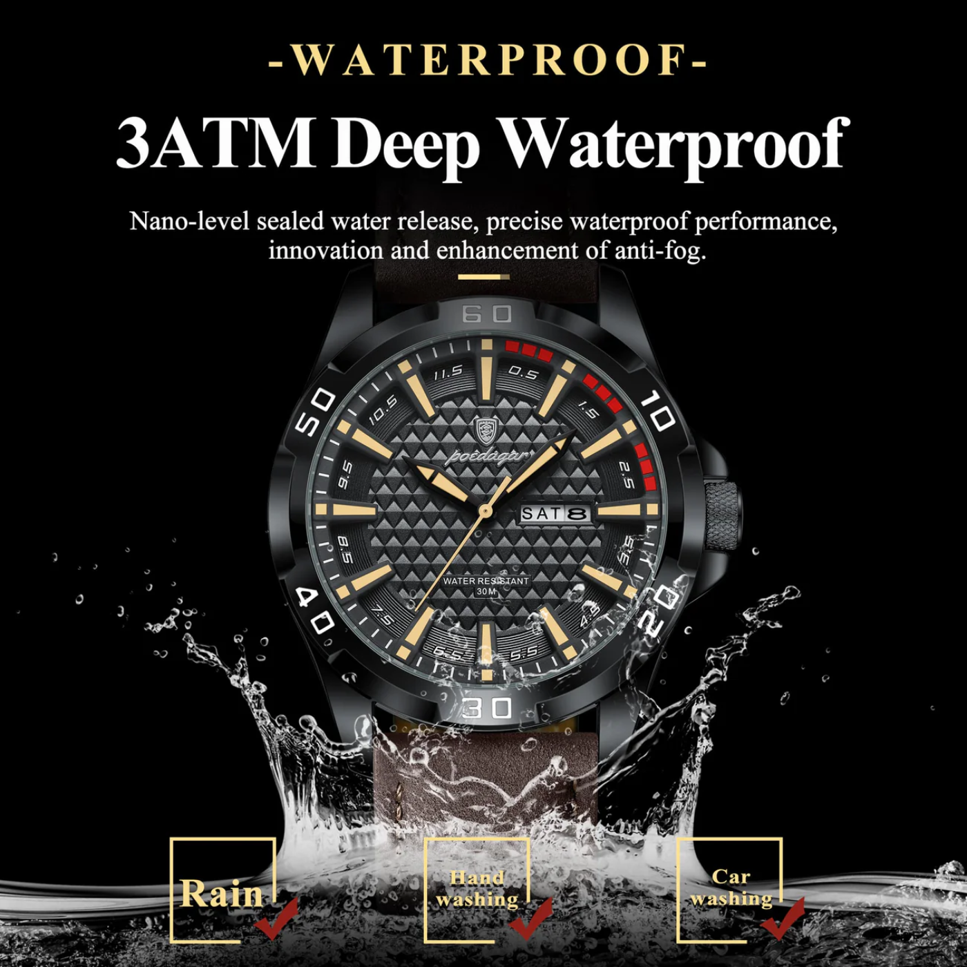 POEDAGAR EDGE Dual Calendar Luxury Watch